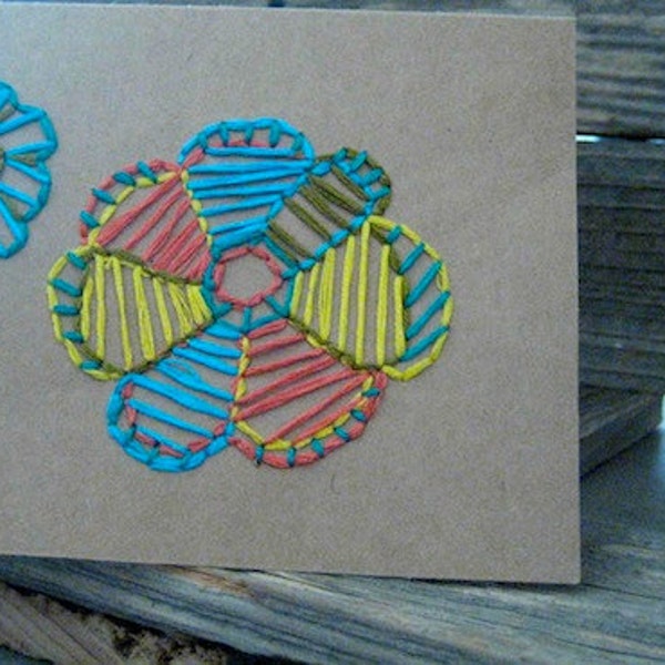 Hand-Embroidered Mexican Talavera Notecard (Blank Recycled 4x6)