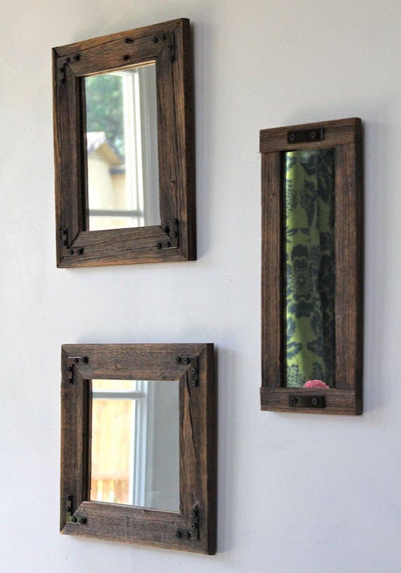 Rustic Mirror Collage Set Of Mirrors Reclaimed Wood Home And Living Farmhouse Decor