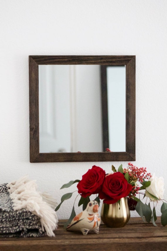 Small Wood Mirror Rustic Wall Mirror Small Wall Mirror Etsy