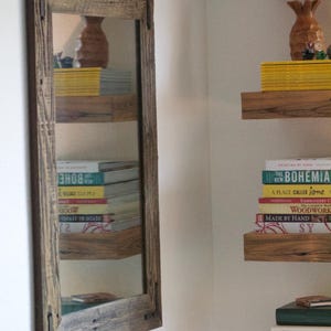 Reclaimed Wood Framed Mirror, Custom Sizes 24Wx30H (Brackets)