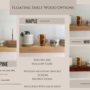 Wood Shelf, Floating Shelf, Wood Shelf, Wooden Shelf, Modern Farmhouse, Shelf, Home Organization, Shelving, Wooden Hanging Shelves imagem 5