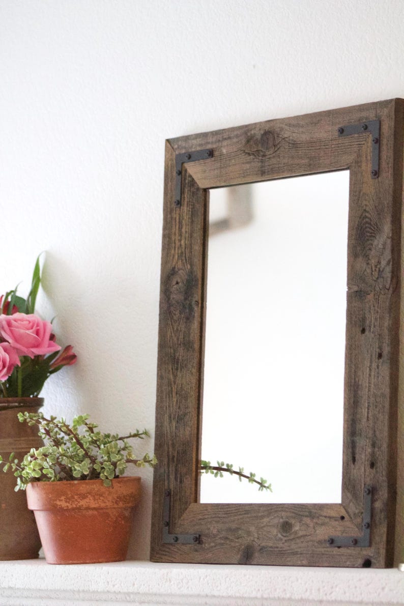 Reclaimed Wood Framed Mirror, Custom Sizes afbeelding 11