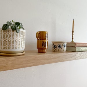 Walnut Floating Shelf for Modern Home, Wall Shelf with Hidden Bracket, Wood Shelf Open Shelving for Kitchen image 7