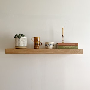 Floating Shelves in White Oak, Maple, Walnut and Pine, Wood Kitchen Shelves, Long Floating Shelves image 10