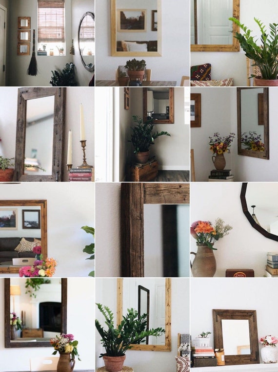 Large Mirror Large Wood Mirror Rustic Wall Mirror Large - Etsy