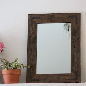 Small Mirror, Small Wood Framed Mirror, Wall Mirror, Reclaimed Wood Framed Mirror, Bathroom Mirror, Rustic Wood Mirror, Rustic Home Decor image 6