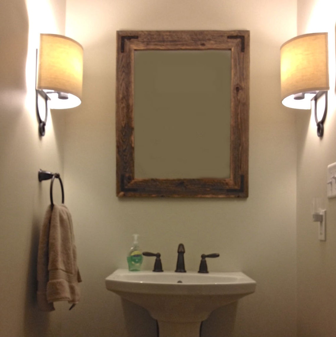 24x30 Reclaimed Wood Bathroom Mirror Rustic Modern Home Etsy