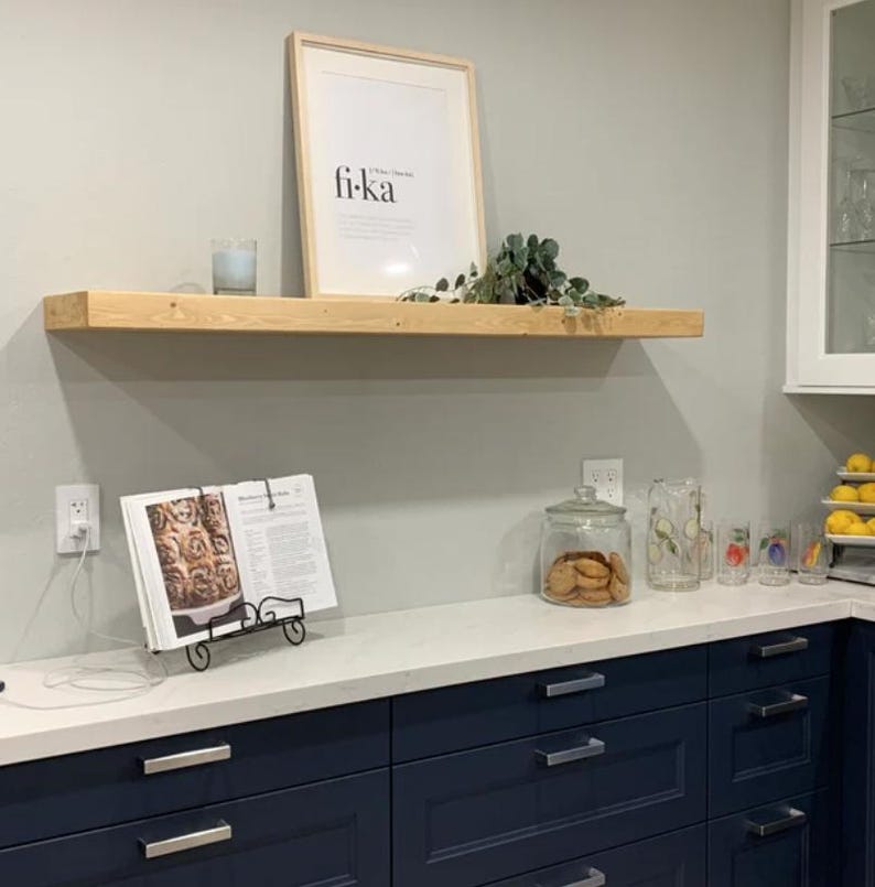Custom Pine Floating Shelves: Rustic Wood Wall Shelves with Hidden Bracket image 17