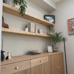 Custom Pine Floating Shelves: Rustic Wood Wall Shelves with Hidden Bracket image 4
