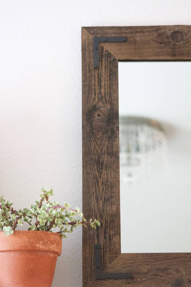 Small Mirror Small Wood Framed Mirror Wall Mirror Reclaimed Etsy