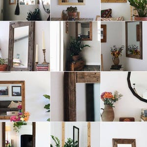 Reclaimed Wood Framed Mirror, Custom Sizes afbeelding 8