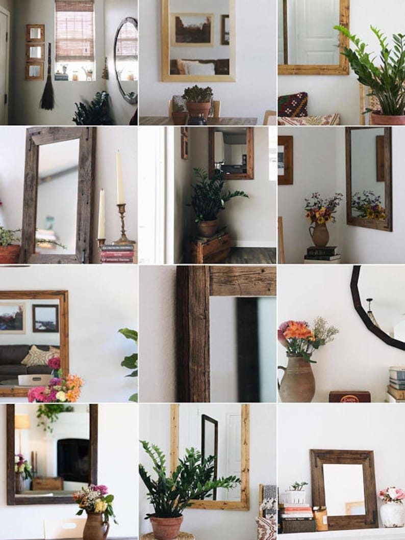 Reclaimed Wood Framed Mirror, Custom Sizes afbeelding 8