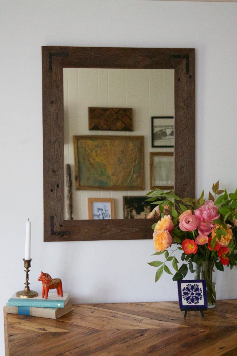 Rustic Wood Mirror Reclaimed Wall Image 0