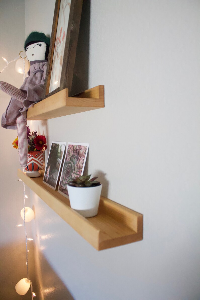 Picture Ledge Hardwood Shelf Gallery Shelf Ledge Shelf Etsy
