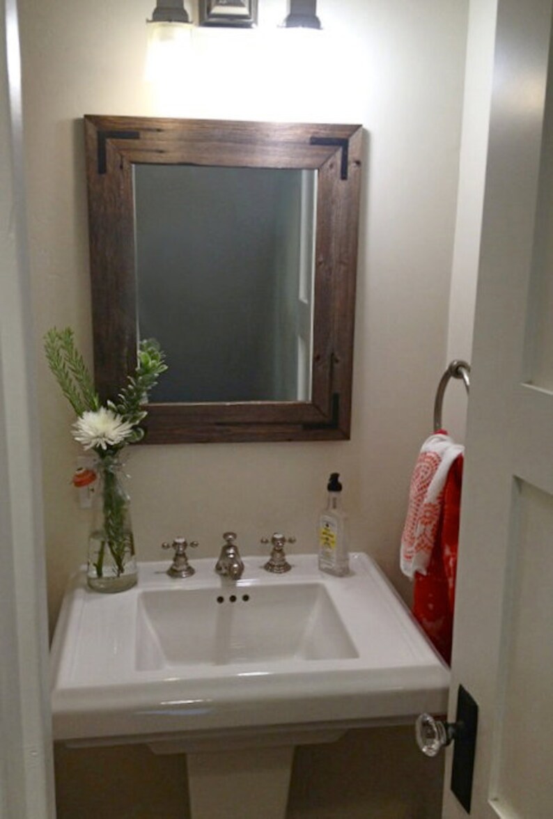 24x30 Reclaimed Wood Bathroom Mirror Rustic Modern Home Etsy