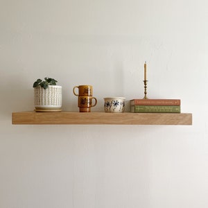 Walnut Floating Shelf for Modern Home, Wall Shelf with Hidden Bracket, Wood Shelf Open Shelving for Kitchen image 3