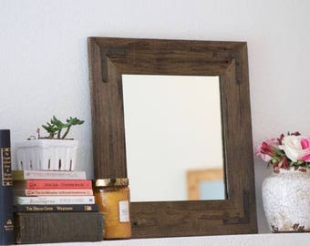 Wood Mirror, Rustic Wall Mirror, Small Wall Mirror, Rustic Mirror, Reclaimed Wood Mirror, Decorative Mirror, Farmhouse Mirror, Small Mirror