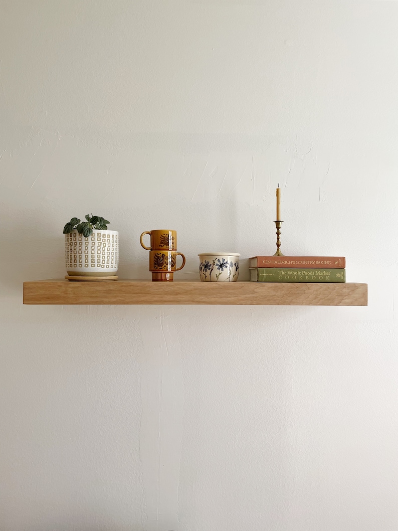 Estante flotante de madera, estante flotante, estantes de pared, estante de pared, estante, decoración del hogar, conjunto de estantes flotantes, estantes de madera, hogar moderno imagen 2