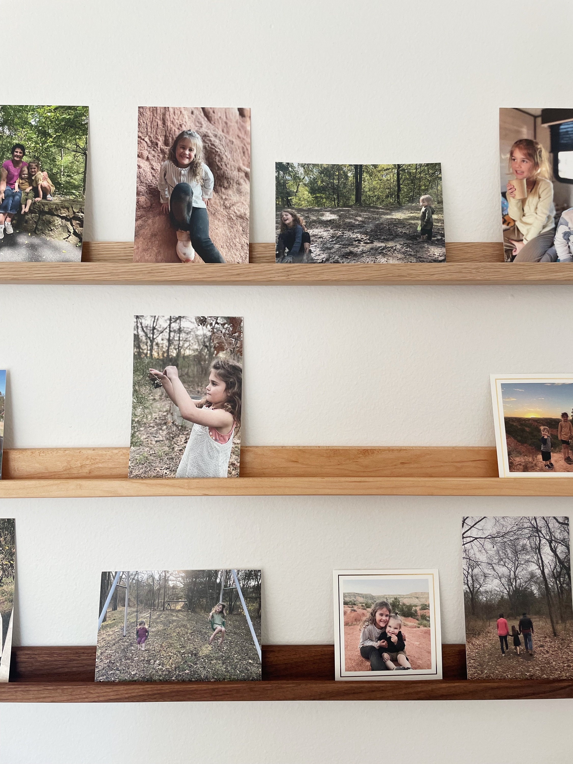 Repisa de madera para fotos familiares, regalo de estante de fotos