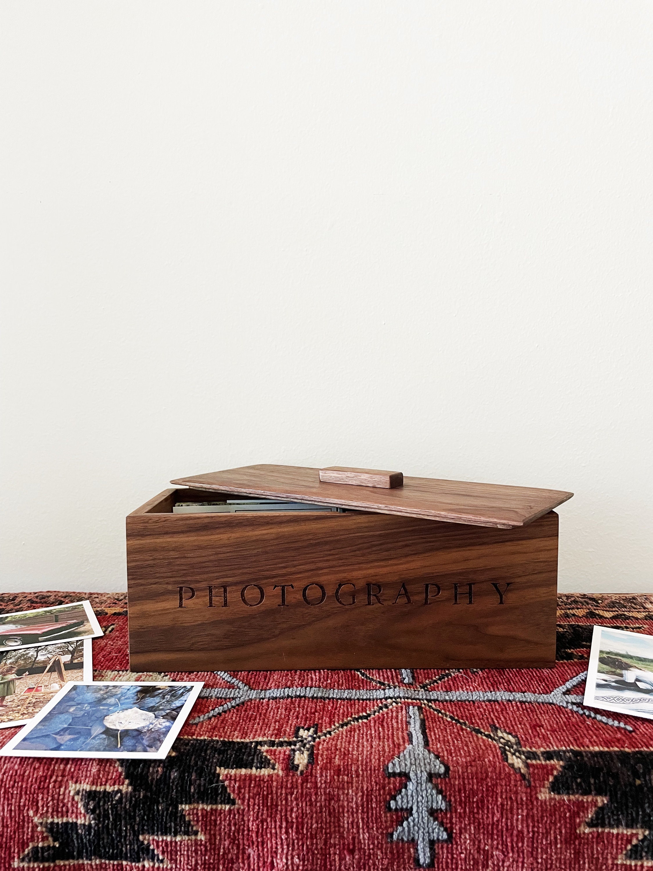 Wooden Memory Photo Box: 8x10 inch WALNUT (EMPTY - Photo lid is an optional  extra). - The Photographer's Toolbox