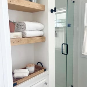 Custom Pine Floating Shelves: Rustic Wood Wall Shelves with Hidden Bracket image 13