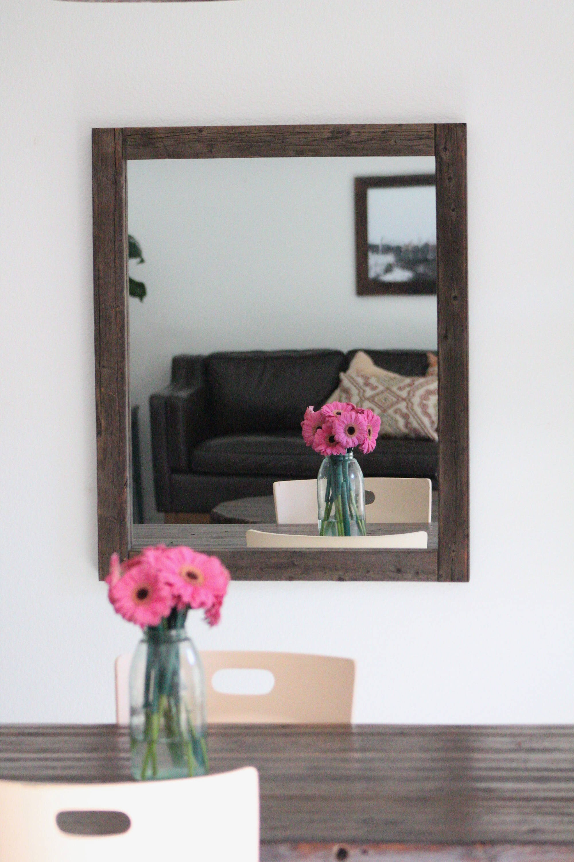 Espejo grande Espejo de pared Espejo rústico Decoración de | Etsy