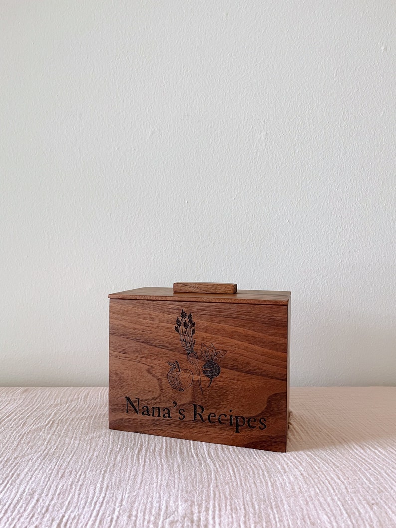 Personalized Recipe Box for Grandma Engraved Wooden Recipe Etsy