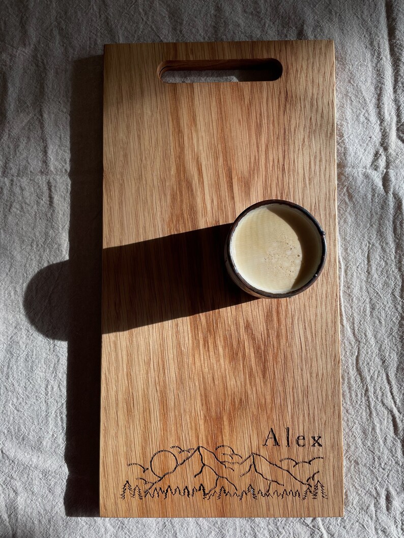 Engraved Cheese Board with Mountains, Personalized Gift For Him, For Mountain Lovers, Personalized Cutting Board for Christmas Gift immagine 7