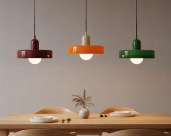 Retro glazen hanglamp, Scandinavische hanglamp uit het midden van de eeuw, armatuur keukeneiland