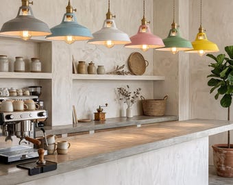 Vintage Industrie Metall Hängeleuchte - Farbe Aluminium Anhänger - Festverdrahtete nordische Deckenleuchte für Esszimmer - Minimalistische Wohnkultur