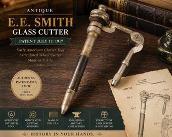 Antique E.E. Smith Glass Cutter | Patented 1917 Articulated Glazier Tool USA