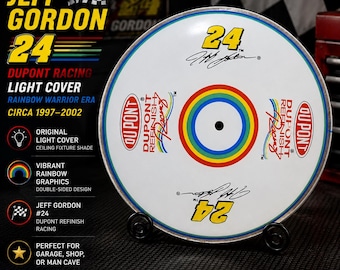 Vintage Jeff Gordon #24 DuPont Racing Light Cover | Rainbow Warrior Ceiling Shade