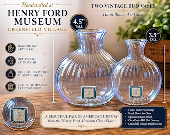 Henry Ford Museum Handcrafted Glass Vases | Opalescent Pilgrim Bottle Forms