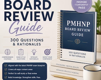PMHNP Exam Study Guide 2026 | 300 ANCC Practice Questions with Rationales, Dosing Tables & Cheat Sheets | Psych NP Board Prep