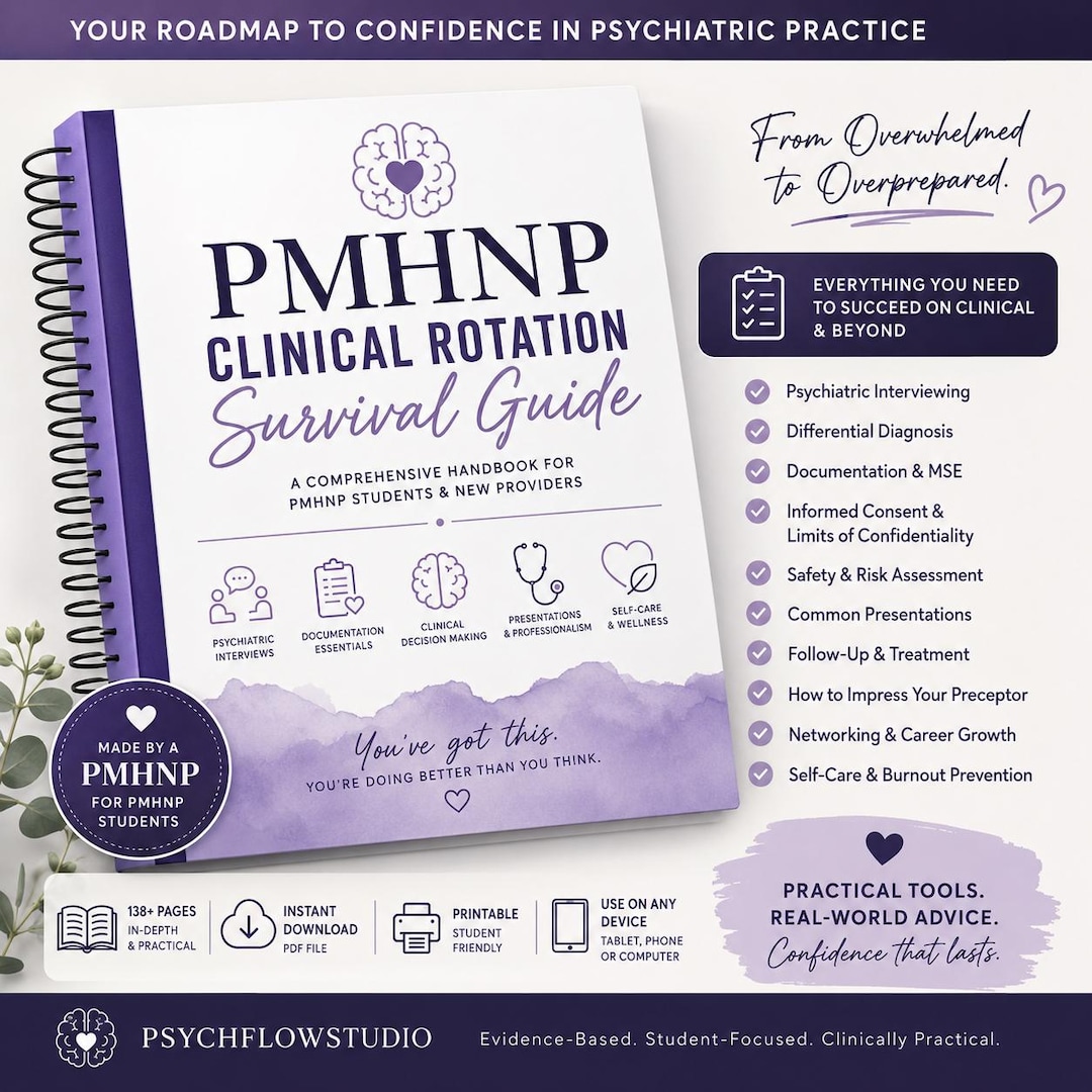 Np Clinical Rotation Guide PMHNP Clinical Rotation Survival Guide | Psychiatric Interviewing ...