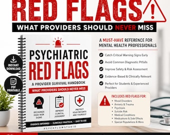 Psychiatric Red Flags Providers Should Never Miss | Handbook for PMHNPs, Therapists & Psychiatrists | Psychiatry Study Notes PDF