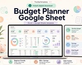 Budget Planner Google Sheet Template Excel Google Sheets Small Business Spreadsheet Digital Download