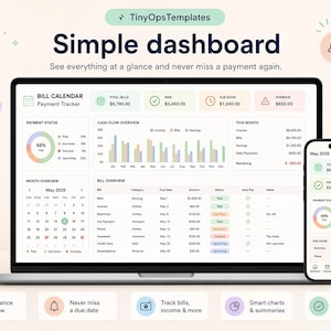 Bill Payment Calendar Spreadsheet Excel Google Sheets Template, Due Date Payment Tracker image 4
