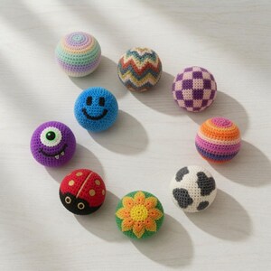 Crocheted Footbag, Knitted Stress Ball, Retro 90s Bean Bag Ball, Colorful Juggling Ball, Handmade Fidget Toy, Game Day Gift