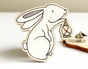 Wooden pin - bunny