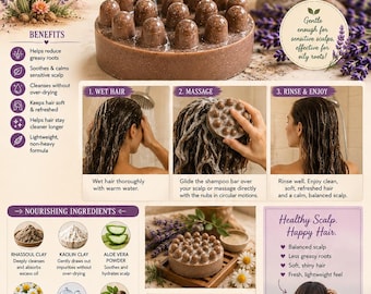 Desert Moon- Shampoo bar for sensitive and oily scalp -Calm-Balance-Cleanse