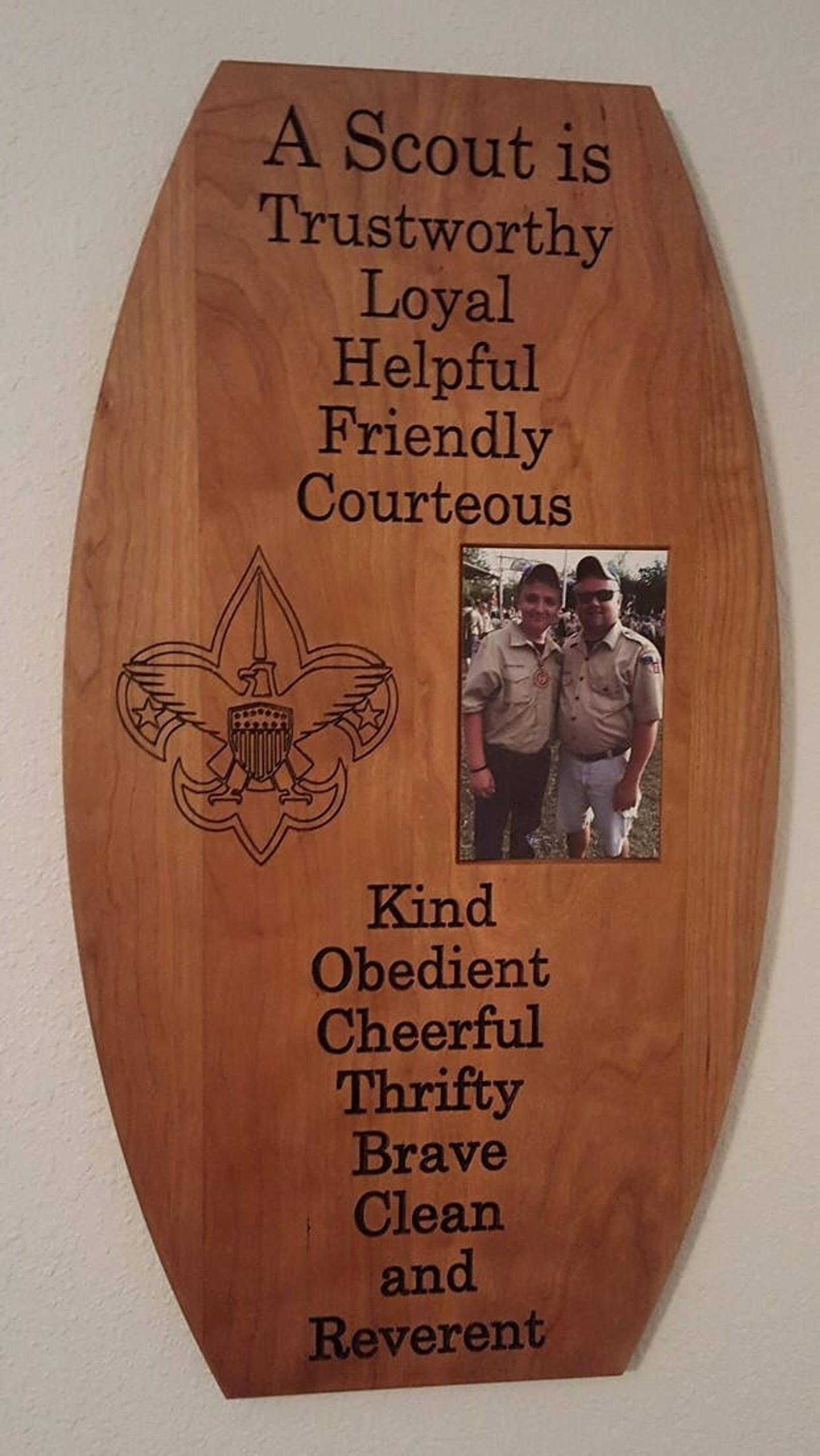 Boy Scouts Eagle Scout Plaque Picture frame carved motto. | Etsy