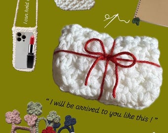 Handmade Crochet Phone Bag | Mini Crossbody Bag | Includes Surprise Gift