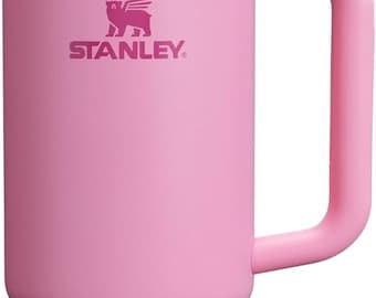 Stanley Quencher 40oz Becher mit Griff und Strohhalm - Pfingstrose Edelstahl Reisebecher