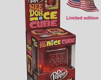 Needoh Dr Pepper Nice Cube Squishy – Edición limitada roja, juguete antiestrés con caja, juguete sensorial anti-inhibición (EE. UU.)