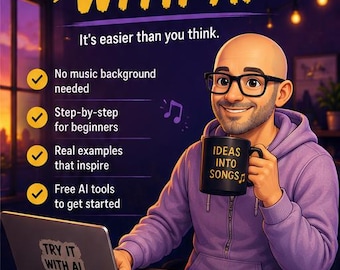 AI Songwriting Guide, Beginner Lessons, Prompt Tips (Digital PDF)