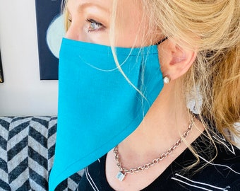Linen Bandana Face Veil | Breathable Cloth Mask