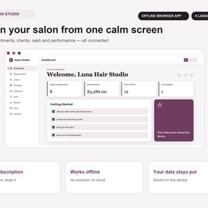 Salon Studio Offline App | Barber Shop Client Management, Appointment Book (Digital Download)