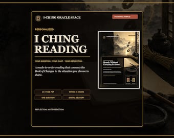 Personalized I Ching Reading PDF, Three-Coin Cast & Hexagram Reflection, 48-Hour Reflective Oracle Reading