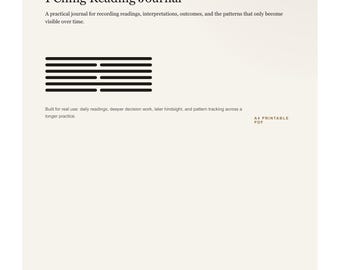 I Ching Reading Journal PDF | Printable Oracle Log